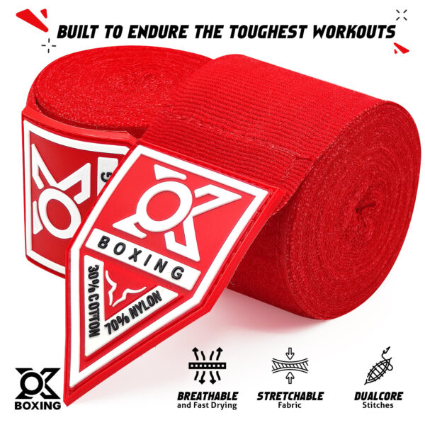Red Boxing Hand Wraps – Strong, Durable & Professional Support - Image 3