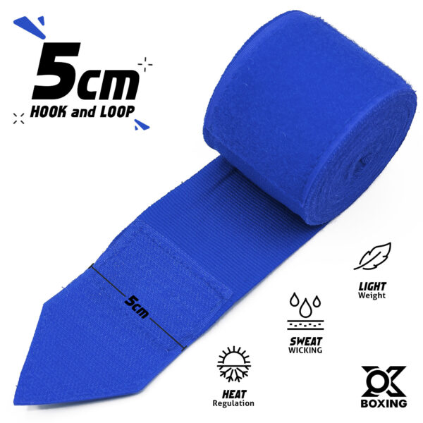Blue Boxing Hand Wraps – Durable, Stretchable & Comfortable - Image 4