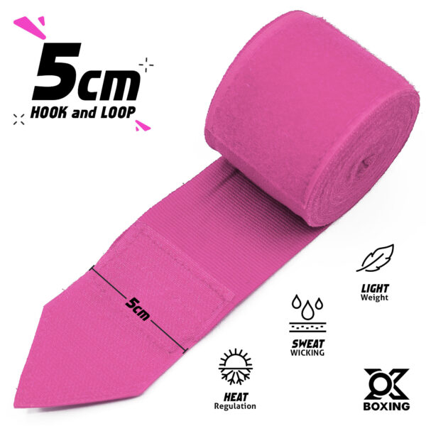 Pink Boxing Hand Wraps – Stylish, Strong & Comfortable - Image 4
