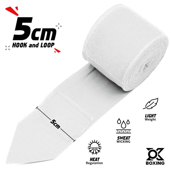 White Boxing Hand Wraps – Professional Training Protection - Image 4