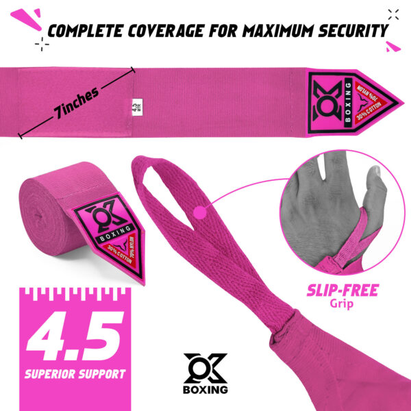 Pink Boxing Hand Wraps – Stylish, Strong & Comfortable - Image 5