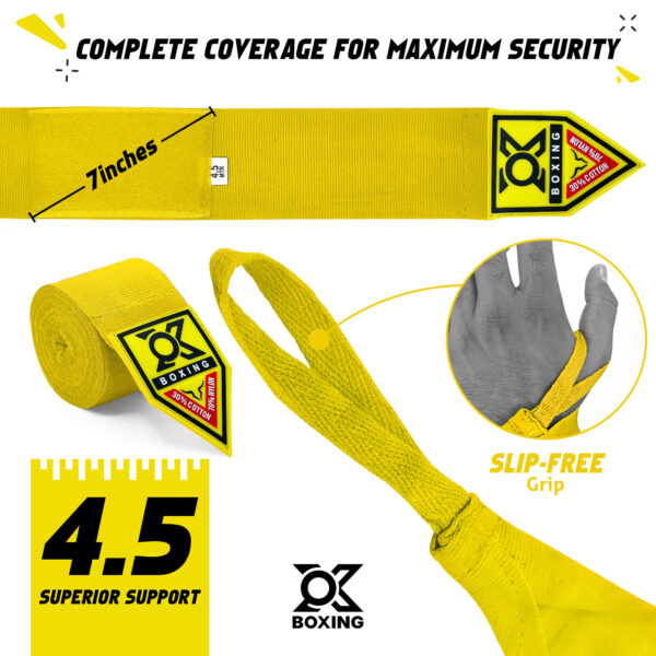 Yellow Boxing Hand Wraps – Bright, Durable & Protective - Image 5