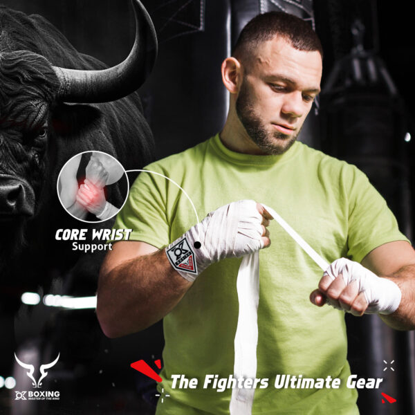 White Boxing Hand Wraps – Professional Training Protection - Image 6