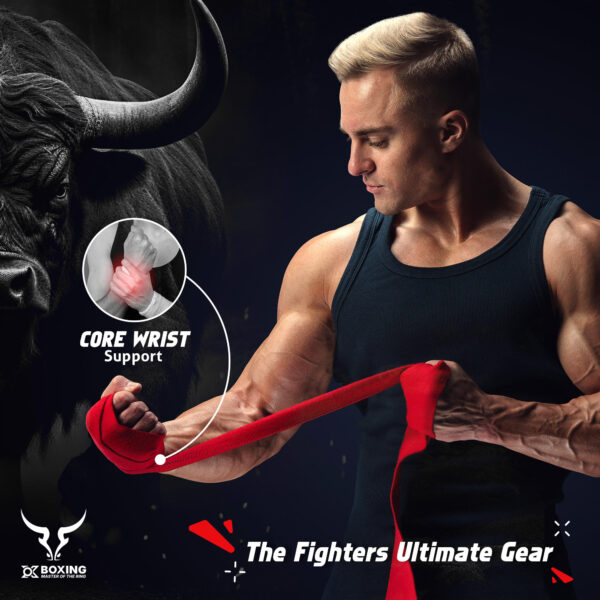Red Boxing Hand Wraps – Strong, Durable & Professional Support - Image 6