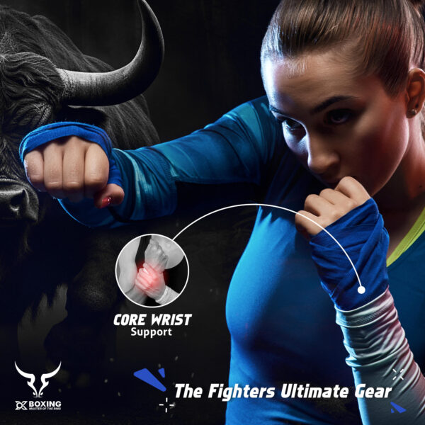 Blue Boxing Hand Wraps – Durable, Stretchable & Comfortable - Image 6