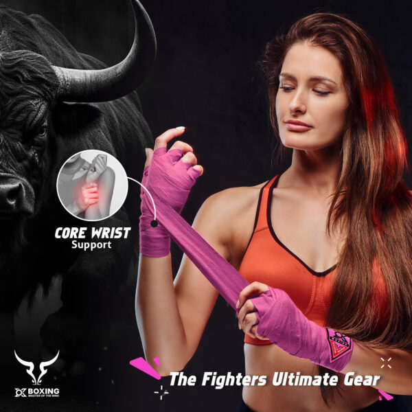 Pink Boxing Hand Wraps – Stylish, Strong & Comfortable - Image 6