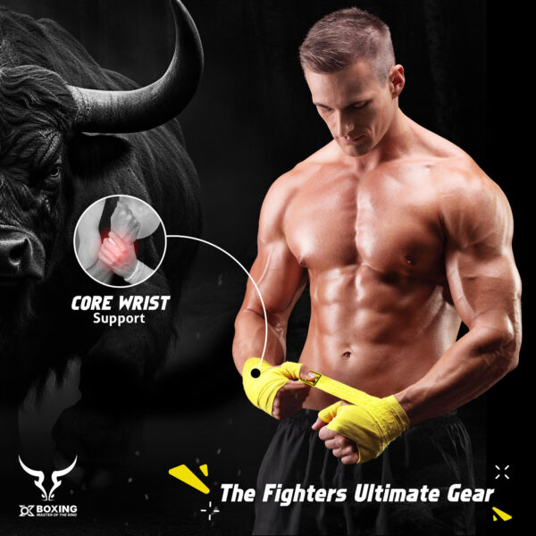 Yellow Boxing Hand Wraps – Bright, Durable & Protective - Image 6