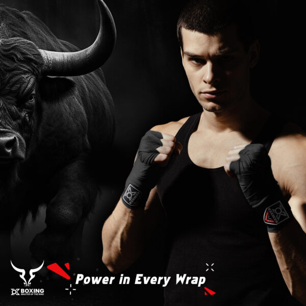 Premium Black Boxing Hand Wraps – Durable & Comfortable Support - Image 8